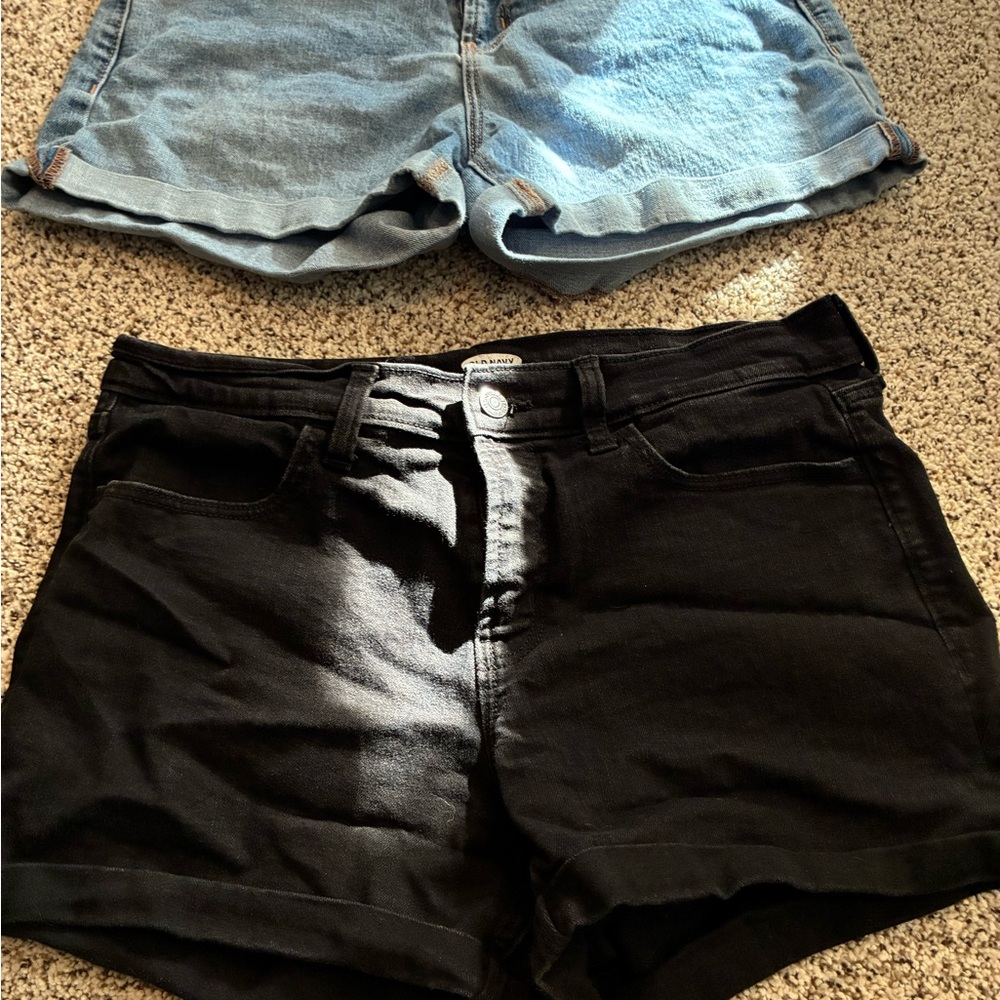 Old Navy Black Cuffed Jean Shorts